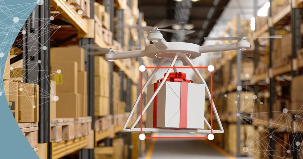 Drone carrying a present